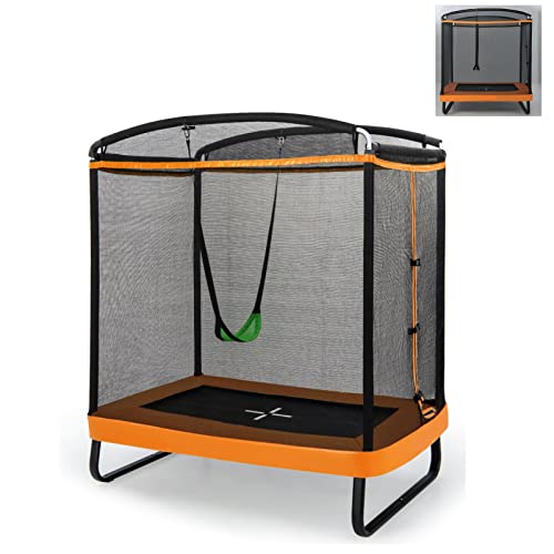7FT Recreational Trampoline with Swing - Orange