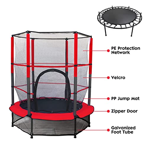 55'' Kids Trampoline - Fun & Safe Fitness Bouncer
