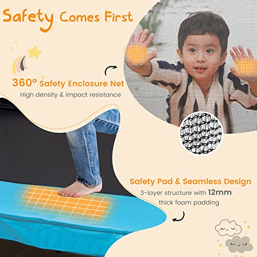 COSTWAY 3 in 1 Kids Trampoline with Swing