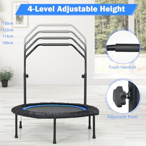 COSTWAY 40" Foldable Mini Trampoline with Adjustable Handle