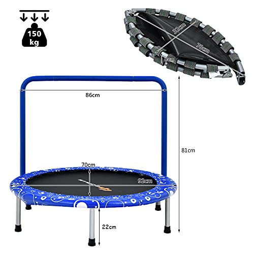 Kids Mini Trampoline with Foam Handrail, 36 Inch