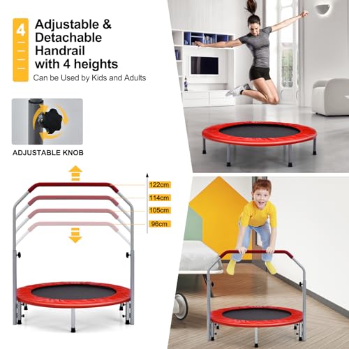 COSTWAY 40" Mini Trampoline with Adjustable Handle