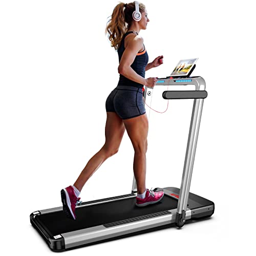 Foldable Treadmill with Bluetooth Control and Wide Running Belt