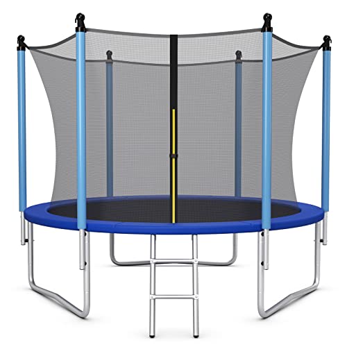 8FT Round Outdoor Trampoline with Safety Enclosure Net