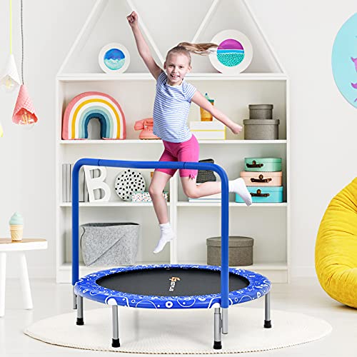 Kids Mini Trampoline with Foam Handrail, 36 Inch