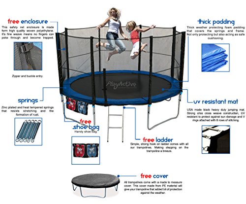 Kids Trampoline with Safety Enclosure Net & Accessories