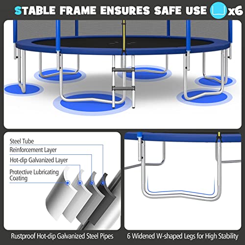 12FT/14FT Outdoor Trampoline with Safety Enclosure Net