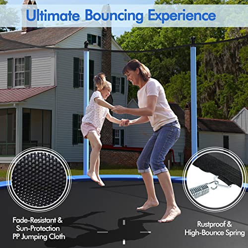 8FT Round Outdoor Trampoline with Safety Enclosure Net