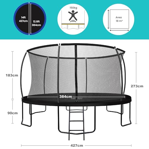 Ultima 4 Trampoline with Enclosure - Black Edition