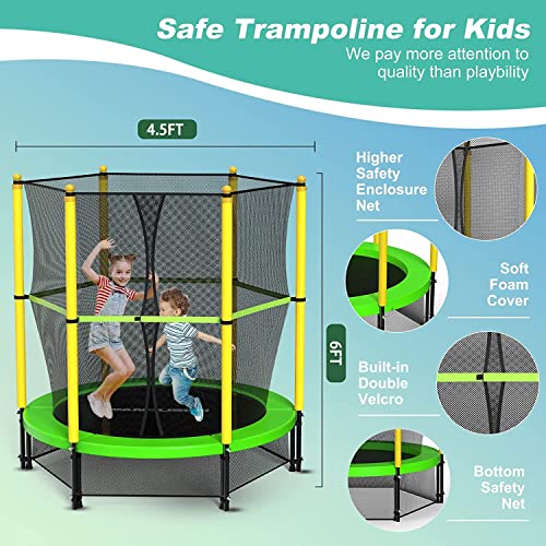 Vanvuson 4.5FT Kids Trampoline with Safety Net