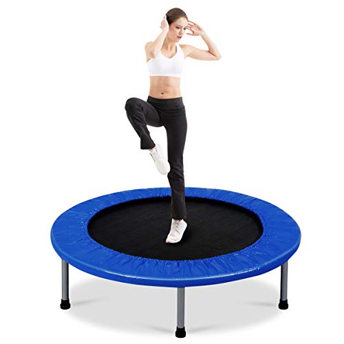 COSTWAY Mini Trampoline Set, 38" Portable Fitness Bouncer