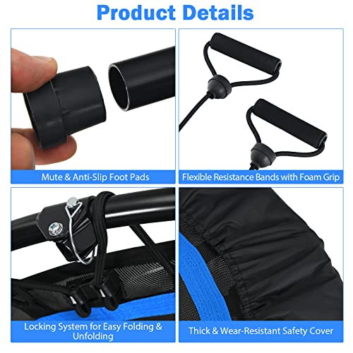 COSTWAY 40" Foldable Mini Trampoline with Adjustable Handle