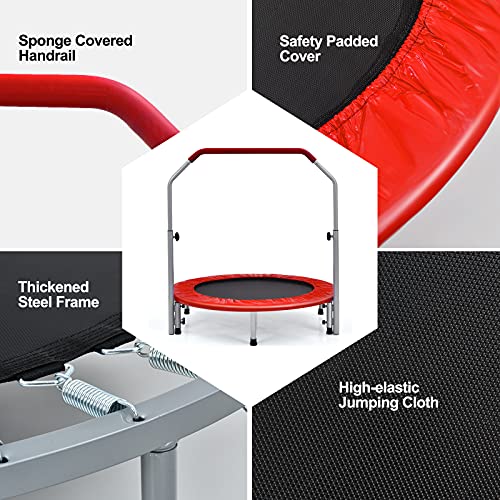 COSTWAY 40" Mini Trampoline with Adjustable Handle