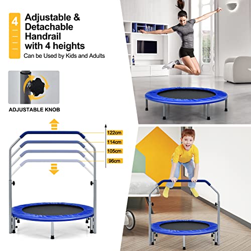 COSTWAY 40" Mini Trampoline, Foldable Fitness Bouncer