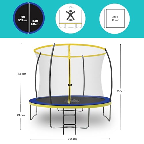 Ultima 4 Trampoline and Enclosure - Blue-Yellow