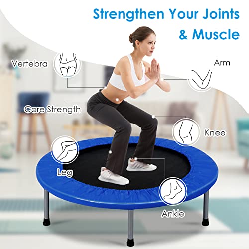 COSTWAY Mini Trampoline Set, 38" Portable Fitness Bouncer