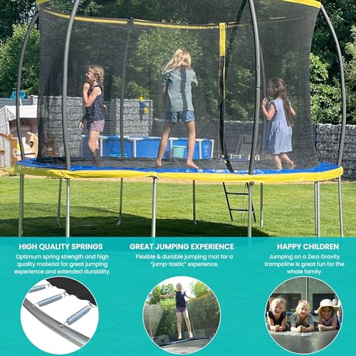 Ultima 4 Trampoline and Enclosure - Blue-Yellow