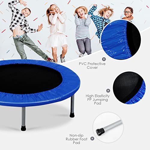 COSTWAY Mini Trampoline Set, 38" Portable Fitness Bouncer