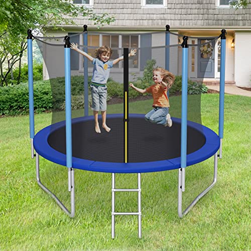 8FT Round Outdoor Trampoline with Safety Enclosure Net