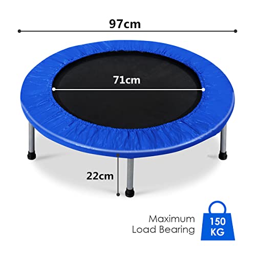COSTWAY Mini Trampoline Set, 38" Portable Fitness Bouncer
