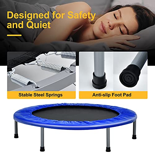 COSTWAY 40" Mini Trampoline, Foldable Fitness Bouncer