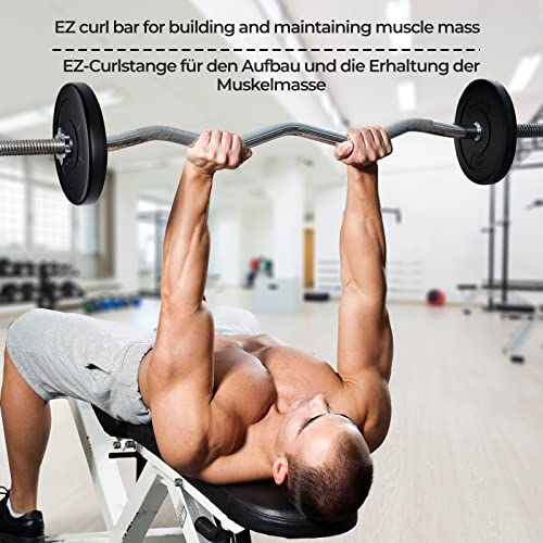 Physionics® Barbell Set - Steel, Dumbbells, EZ Curl Bar