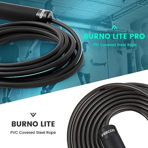 FEECCO FITNESS Weighted Jump Rope - Adjustable Length
