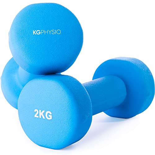 2KG Neoprene Coated Dumbbells Set with Exercise Poster