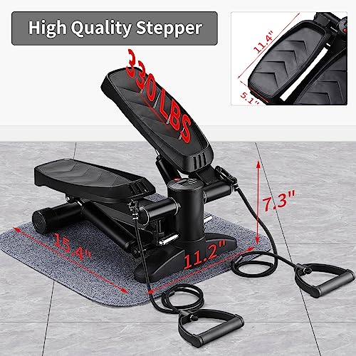ZENOVA Mini Stepper with Resistance Band - 330 lbs Weight Capacity