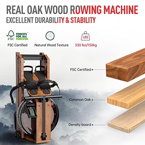 JOROTO MR280 Oak Wood Foldable Rower Machine