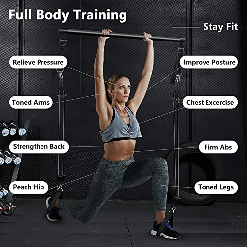 Pilates Bar Kit with Resistance Bands - Full Body Workout