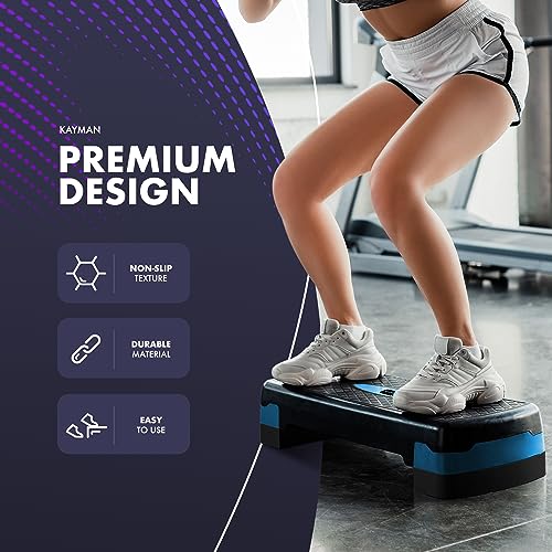 Blue Adjustable Fitness Stepper for Home & Gym