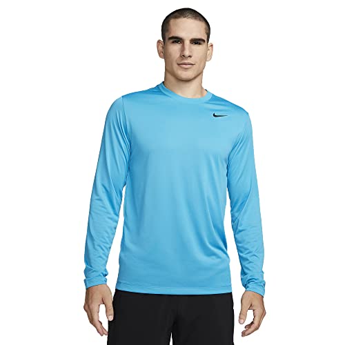 Nike Dri-FIT Legend Men's Long-Sleeve Fitness Top - Laser Blue/Black