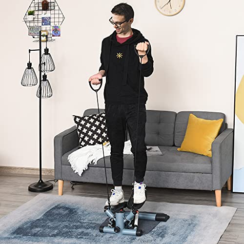 HOMCOM Mini Stepper with Resistance Bands - Full Body Training