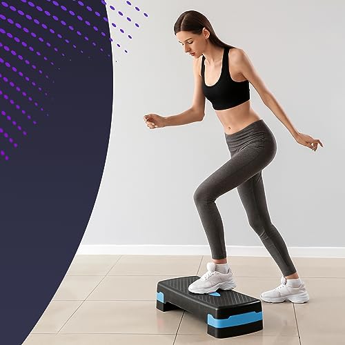 Blue Adjustable Fitness Stepper for Home & Gym