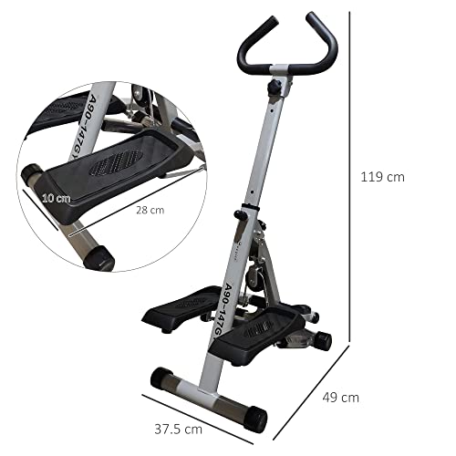 HOMCOM Grey Stepper with Hand Grip: Home Gym Fitness