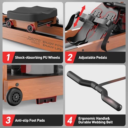 JOROTO MR280 Oak Wood Foldable Rower Machine