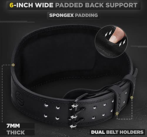 RDX Leather Weight Lifting Belt, 4" or 6