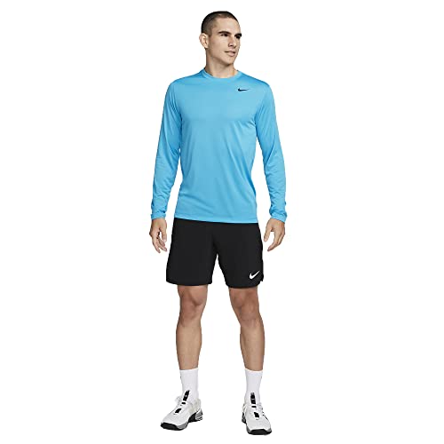 Nike Dri-FIT Legend Men's Long-Sleeve Fitness Top - Laser Blue/Black