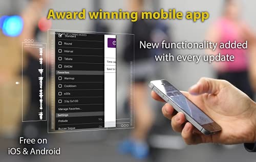 Bluetooth-controlled GymNext Flex Timer - Wall Mounted 23" LED