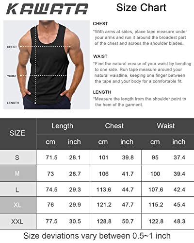 KAWATA Men's Quick Dry Gym Muscle Tees