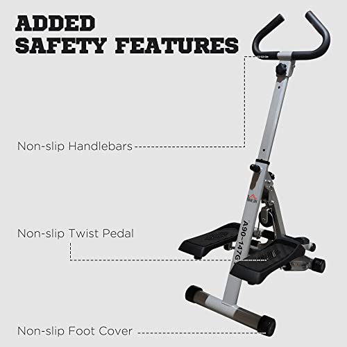 HOMCOM Grey Stepper with Hand Grip: Home Gym Fitness