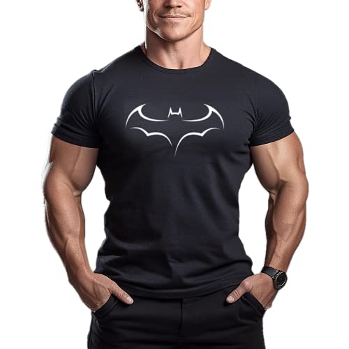 ReedCA Black Bat - Men's Gym Tee - Workout Shirt
