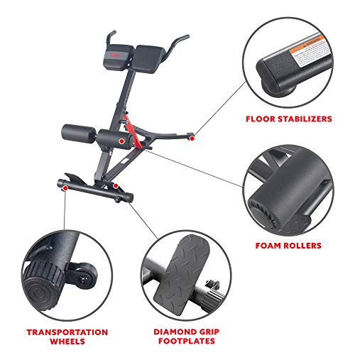 Sunny Health & Fitness Incline Roman Chair - Black