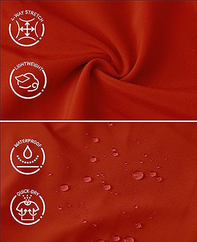 MIER Men's Quick Dry Running Shorts, Elastic Waist, Red, M