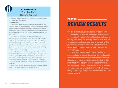 Men's 90-Day Fitness Journal: Daily Food & Exercise Tracking