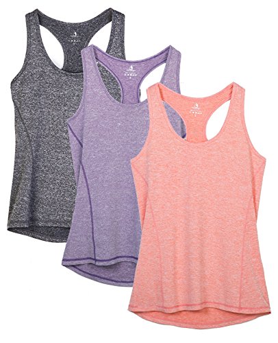 Women's Racerback Yoga Tops - 3-Pack Variety Bundle