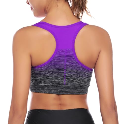 Sykooria Women's Mid Support Wirefree Racerback Sports Bra