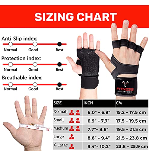 Ventilated Gym Gloves with Wrist Support for Fitness