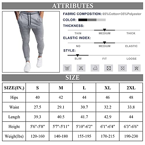 Men's Slim Joggers Workout Pants for Gym Running
